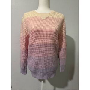 Nonoo color block merino crew neck sweater 100% wool